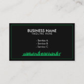 Modern Green and Black Grass Lawn Service Visitekaartje (Voorkant)