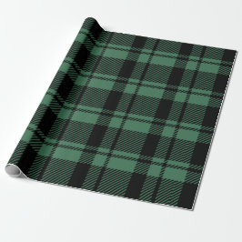 Modern Green and Black Tartan Pset Cadeaupapier