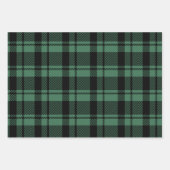 Modern Green and Black Tartan Pset Inpakpapier Vel (Voorkant 3)