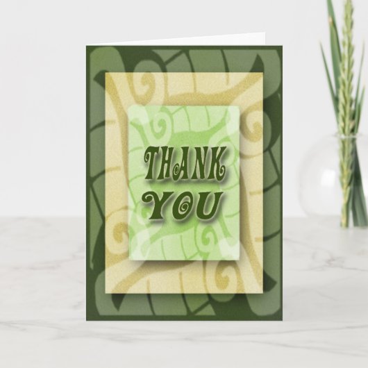 Modern Green And Gold Blank Thank You Bedankkaart (Voorkant)