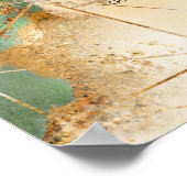 Modern Green and Gold Botanical Crystals Wedding Poster (Hoek)