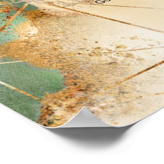 Modern Green and Gold Botanical Crystals Wedding Poster (Hoek)