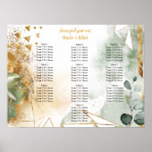 Modern Green and Gold Botanical Crystals Wedding Poster (Voorkant)