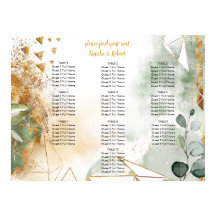 Modern Green and Gold Botanical Crystals Wedding