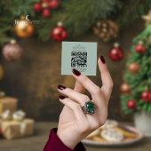 Modern Green and Gold Christmas QR Code RSVP Card Informatiekaartje