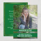 Modern Green and Gold Photo Trunk Party Kaart (Voorkant / Achterkant)