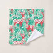 Modern green and magenta Christmas preppy towel Bad Handdoek (Wasdoekje)
