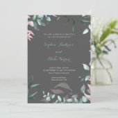 Modern Green and Pink Garden Leaves Wedding Kaart (Staand voorkant)