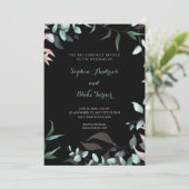 Modern Green and Pink Garden Leaves Wedding Kaart (Staand voorkant)