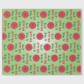 Modern Green and Red Love, Peace, Joy quote Cadeaupapier (Vlak)