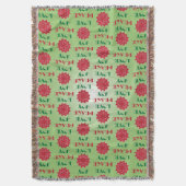 Modern Green and Red Love, Peace, Joy quote Deken (Voorkant Verticaal)