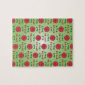 Modern Green and Red Love, Peace, Joy quote Legpuzzel (Horizontaal)
