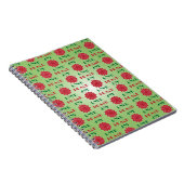 Modern Green and Red Love, Peace, Joy quote Notitieboek (Rechterzijde)