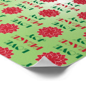 Modern Green and Red Love, Peace, Joy quote Poster (Hoek)