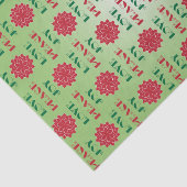 Modern Green and Red Love, Peace, Joy quote Tissuepapier (Detail)