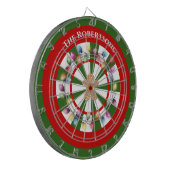 Modern Green And White Christmas lights Themed  Dartbord (Voorkant Links)