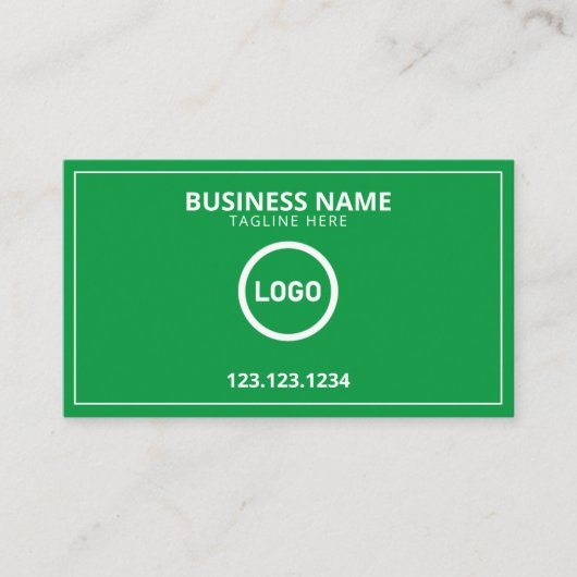 Modern Green and White Logo Landscaper Lawn Mowing Visitekaartje (Voorkant)