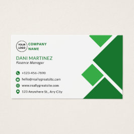 Modern Green and White Modern Business Card Visitekaartje