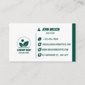 Modern Green and White QR Code Business Card Visitekaartje (Voorkant)