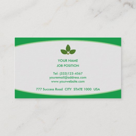 Modern Green and White Visitekaartje (Achterkant)