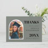 Modern Green Arch Photo Afstuderen Hartelijk dank Bedankkaart (Staand voorkant)