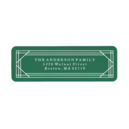 Modern Green Art Deco | Vakantie Etiket