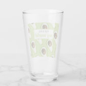 Modern Green Avocado Fun Quote Glas (Achterkant)