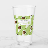 Modern Green Avocado Fun Quote Glas (Voorkant)