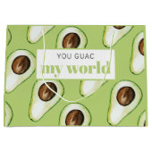 Modern Green Avocado Fun Quote Groot Cadeauzakje (Voorkant)