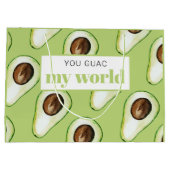 Modern Green Avocado Fun Quote Groot Cadeauzakje (Achterkant)