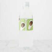 Modern Green Avocado Fun Quote Waterfles Etiket (Achterkant)
