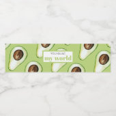 Modern Green Avocado Fun Quote Waterfles Etiket (Enkel label)