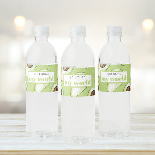 Modern Green Avocado Fun Quote Waterfles Etiket