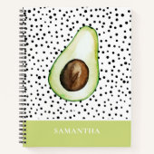 Modern Green Avocado Persoonlijke naam Notitieboek (Voorkant)