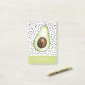 Modern Green Avocado Persoonlijke naam Post-it® Notes (Op bureau)