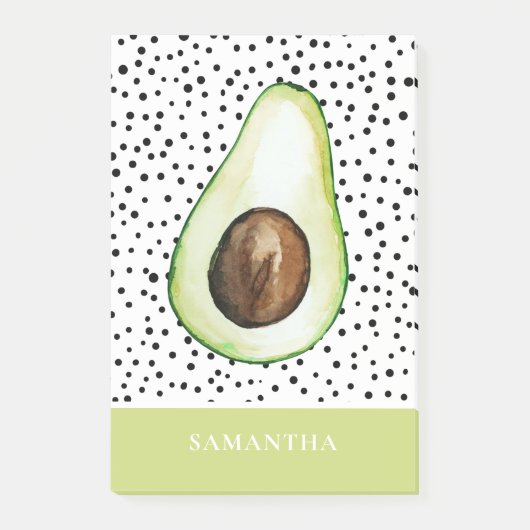 Modern Green Avocado Persoonlijke naam Post-it® Notes (Voorkant)
