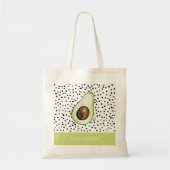 Modern Green Avocado Persoonlijke naam Tote Bag (Voorkant)