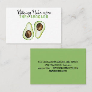 Modern Green Avocado Quote voor Avocado Lover Gift Visitekaartje