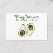 Modern Green Avocado Quote voor Avocado Lover Gift Visitekaartje (Voorkant)