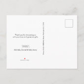 Modern Green Baby douche Cute Bedankt Aankondigingskaart (Achterkant)