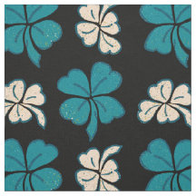 Modern Green Black Clover Shamrock Drawing Pattern