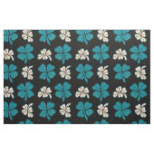 Modern Green Black Clover Shamrock Drawing Pattern Stof (Fat Quarter)