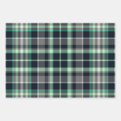 Modern Green Black Pset Tartan Patroon Inpakpapier Vel (Voorkant 2)