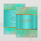 MODERN GREEN BLAUWGROEN marmer gold rsvp (Voorkant / Achterkant)