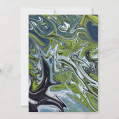 Modern Green Blue Earth Tone Abstract Art Wedding Kaart (Achterkant)