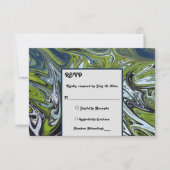 Modern Green Blue Earth Tone Abstract Art Wedding RSVP Kaartje (Voorkant)