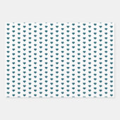 Modern Green Blue Heart Pattern kerstavond Inpakpapier Vel (Voorkant)