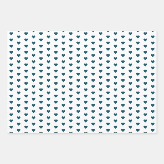 Modern Green Blue Heart Pattern kerstavond Inpakpapier Vel (Voorkant)