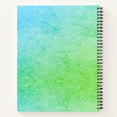 Modern Green Blue Ombre Glitter Name Sketchbook Notitieboek (Achterkant)