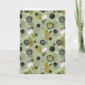 Modern Green Boho Abstracte kerstfoto Kaart (Achterkant)